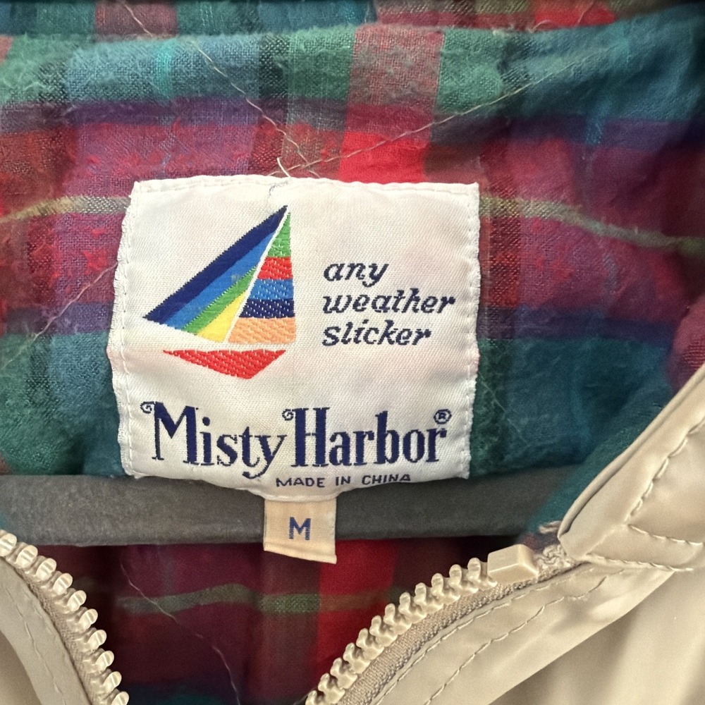 Misty Harbor Raincoat Medium PVC Vintage Jacket Flannel Lined Slicker GW996 - Picture 4 of 11